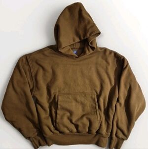 Yeezy Gap Hoodie Brown Double Layer Pullover Mens Small Heavyweight